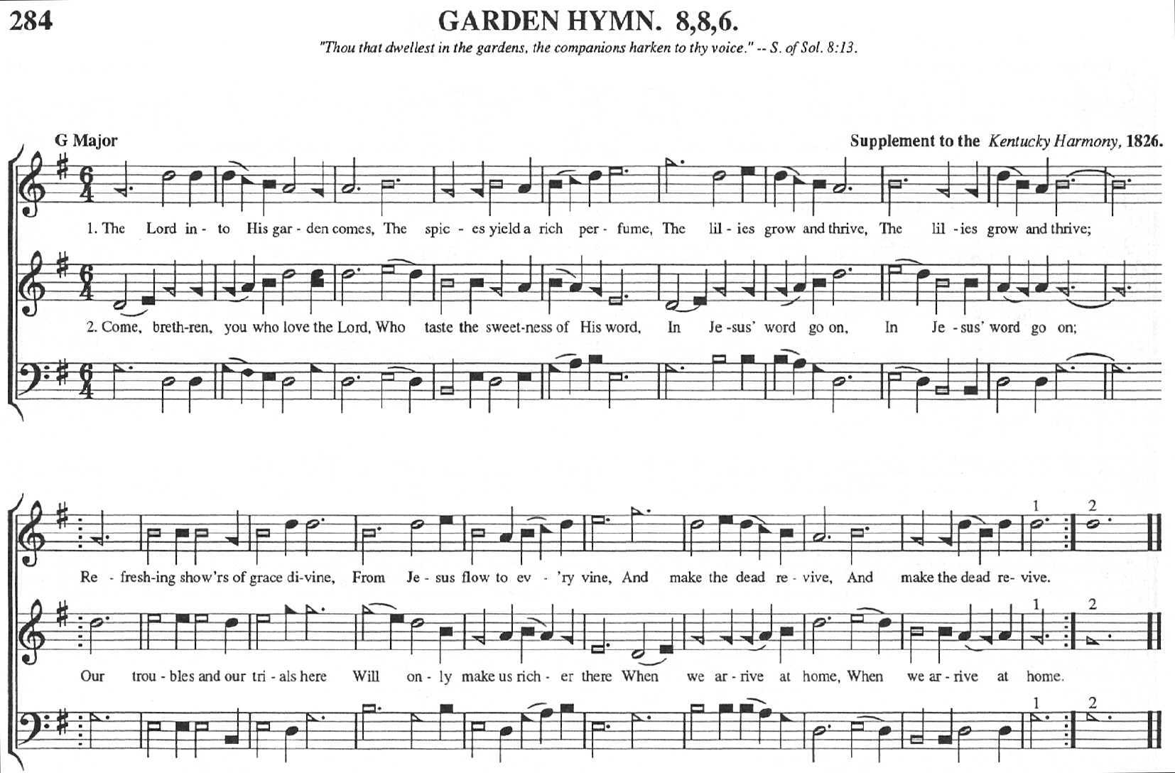 284 Garden Hymn Sacred Harp Bremen